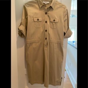 Loft Medium Petite khaki dress